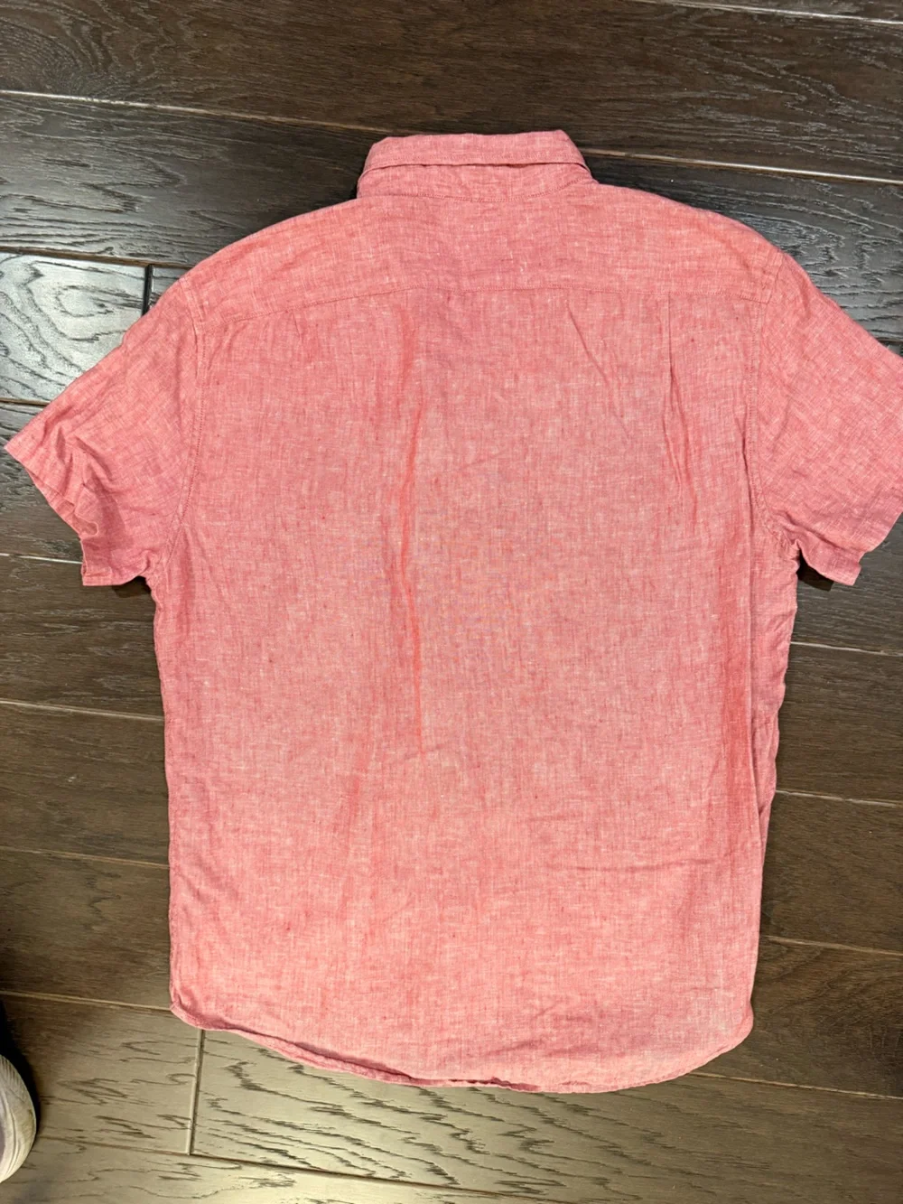 J Crew Men’s Short Sleeve Linen Button Down Shirt Red Size L